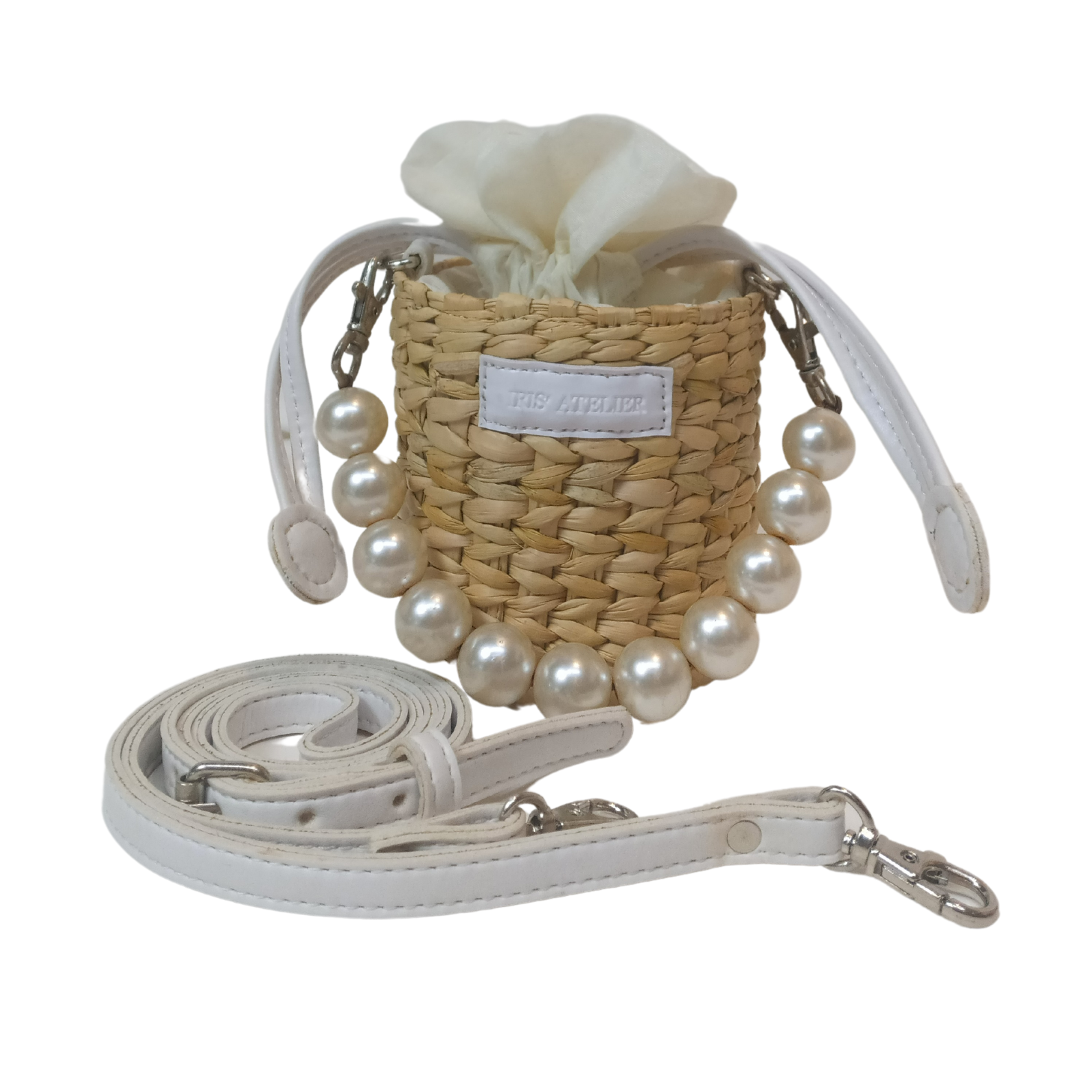 Women Natural Straw Potli Bag - Iris Atelier India