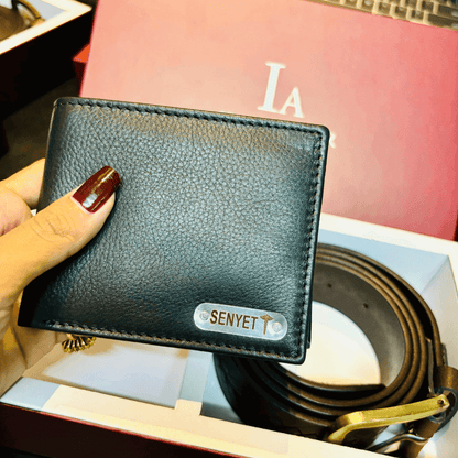 Personalise Bi Fold Wallet and Genuine Leather Belt Combo for Men - Iris Atelier India