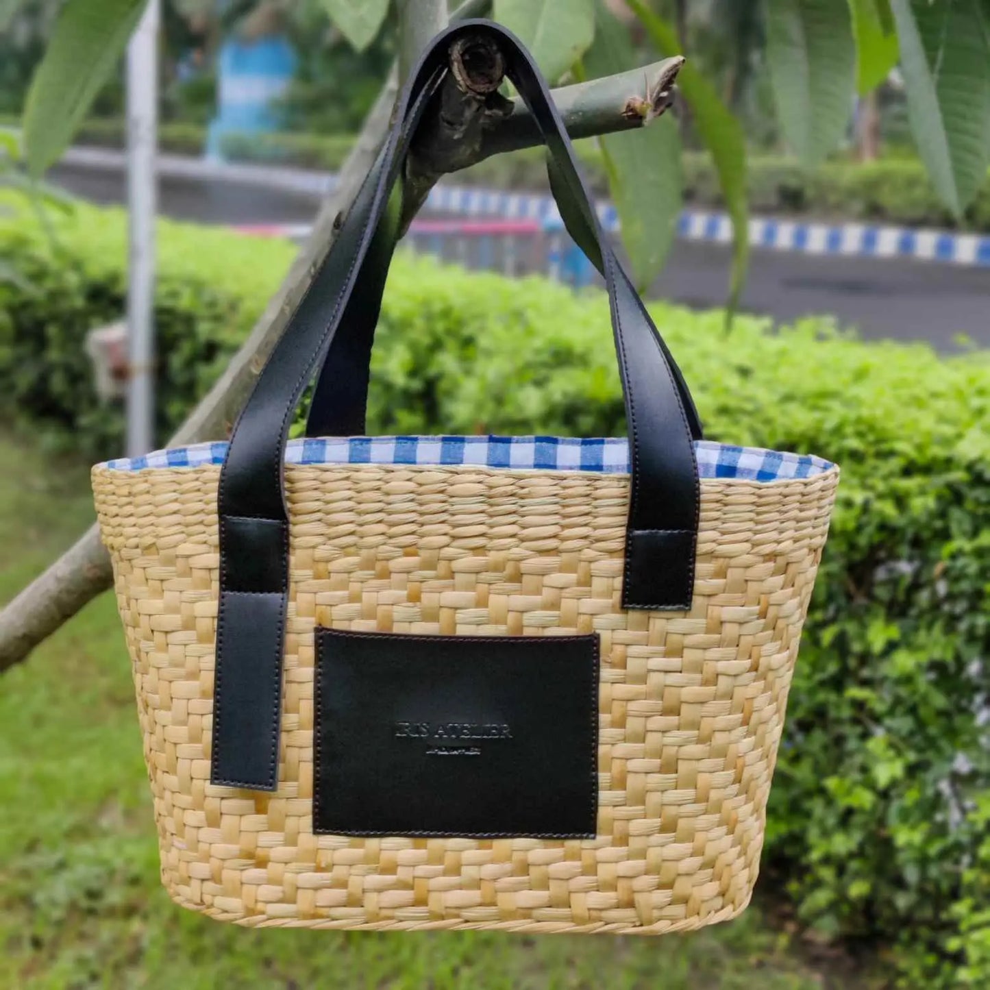 Handcrafted Pauline Straw Tote Bag | Beach Bag - Iris Atelier India