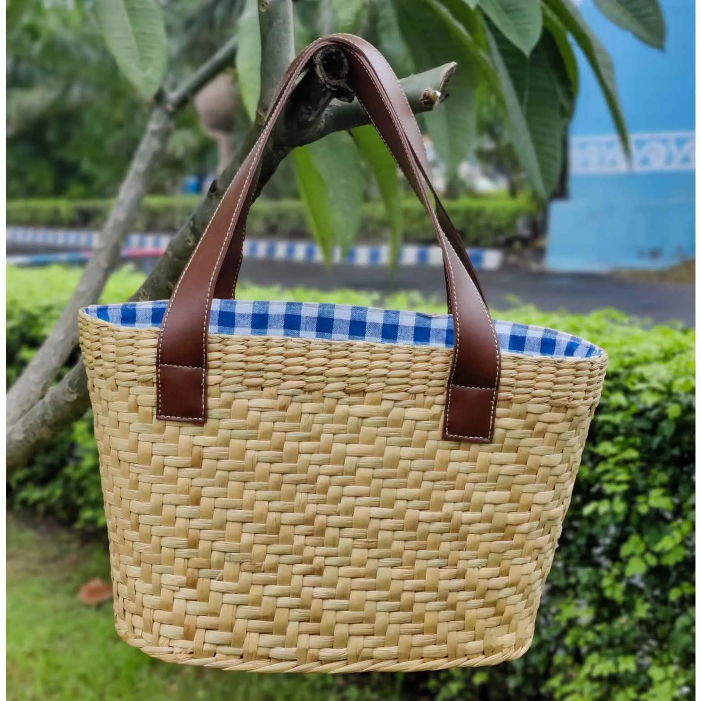 Handcrafted Pauline Straw Tote Bag | Beach Bag - Iris Atelier India