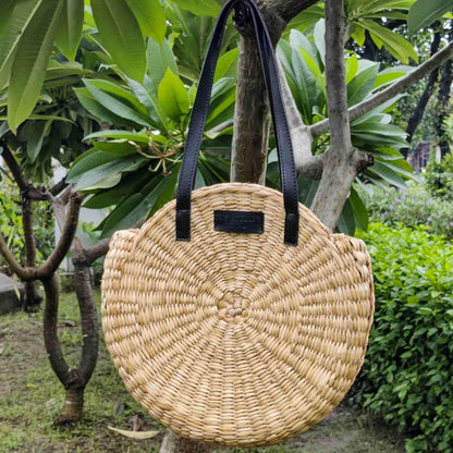 Lisa Black Straw Bag (Large) - Iris Atelier India