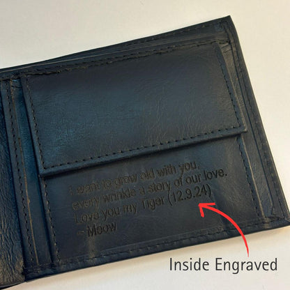 Personalized Classic Bi Fold Wallet - Iris Atelier India