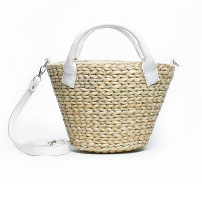 Women Natural Straw Anse Serenity Beach Bag Handicraft Bag - Iris Atelier India