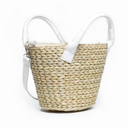 Women Natural Straw Anse Serenity Beach Bag Handicraft Bag - Iris Atelier India